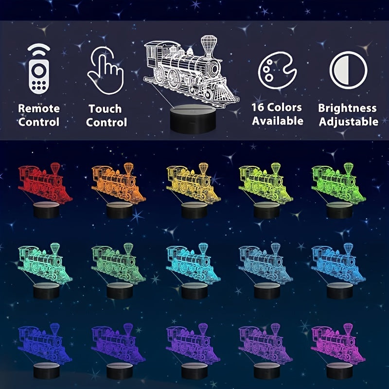 3D illyuziya kechki chiroq, masofadan boshqarish va taymer bilan, yotoqxona uchun rang o'zgartiruvchi dekor