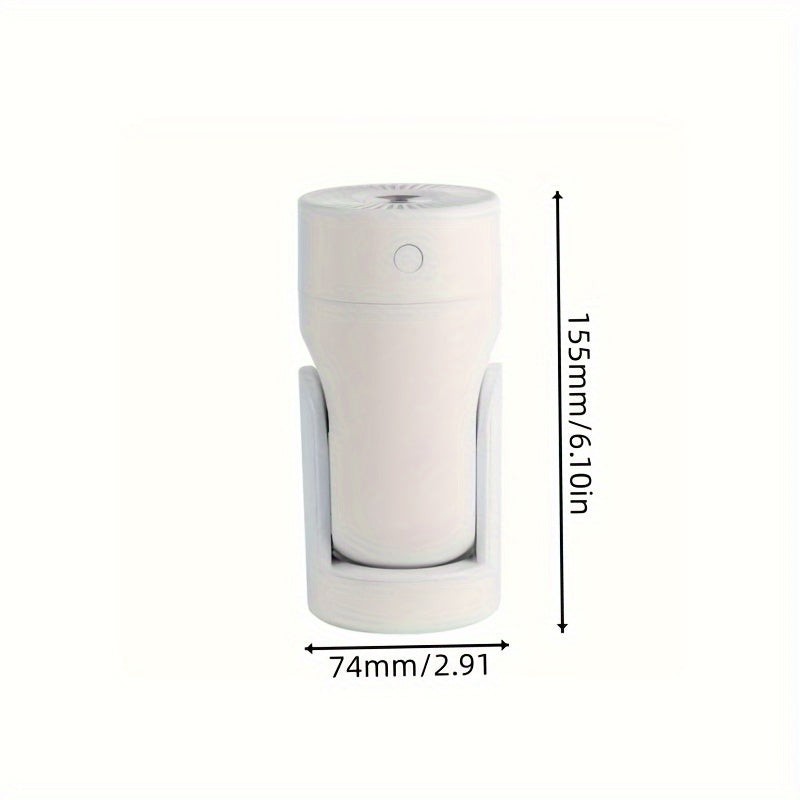 USB quvvatlangan 1 dona Ultrasonik Mini Namlagich, Portativ Aroma Diffuzori bilan. Jim ishlash, 220mL sig'im, plastik material. Turli xonalar uchun mos, ≤36V.