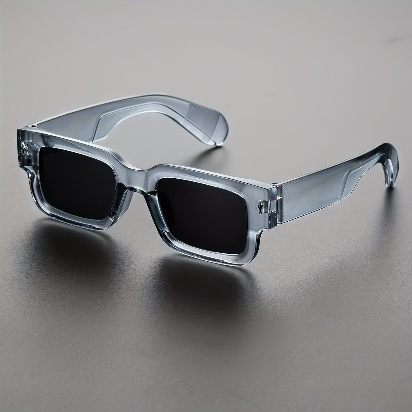 Men's Square Casual Glasses for Daily Wear Black Plastic