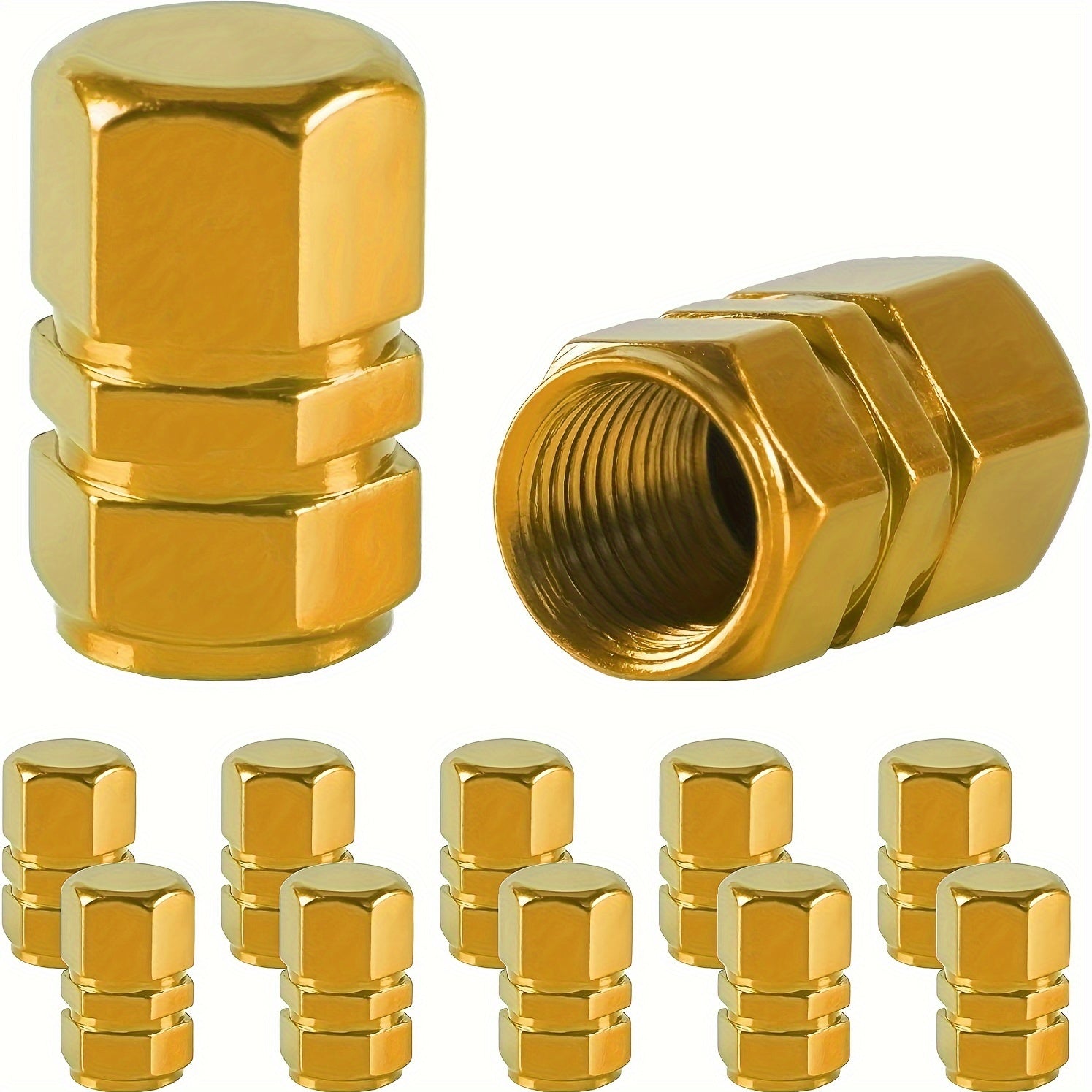12 piezas de tapas de válvula de neumático de aluminio, a hexagonales, a prueba de polvo y de fugas, para coches, SUVs, bicicletas y camiones
