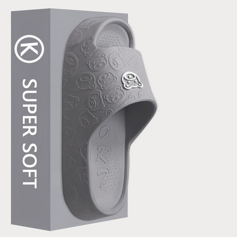 Sandalias casual de EVA para mujer con diseño de dibujos animados, para todas las estaciones, tallas 36-45 en blanco, gris, púrpura, verde, negro y rosa