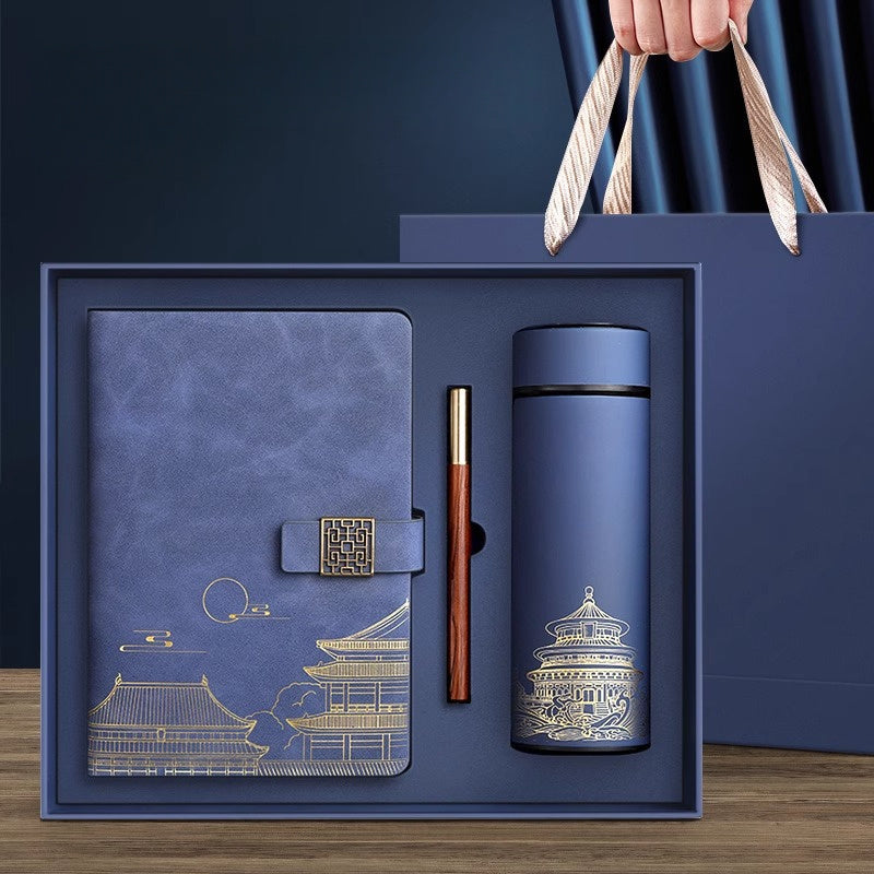 Forbidden City Themed Gift Set Insulated Mug and Notebook Office Use Corporate Gifting