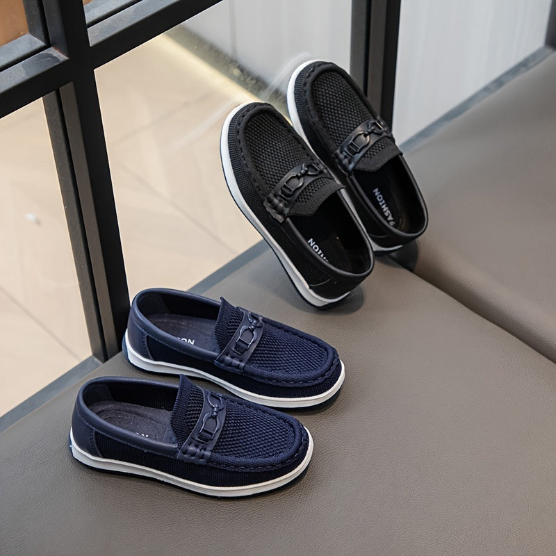 Men's Slip-On Loafers Breathable Fabric Lightweight Casual Business Round Toe Low Top