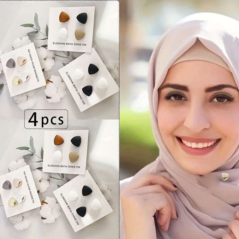 Women's Vintage Style Middle Eastern Triangle Scarf with Magnetic Buckle Shawl Collar Necklace