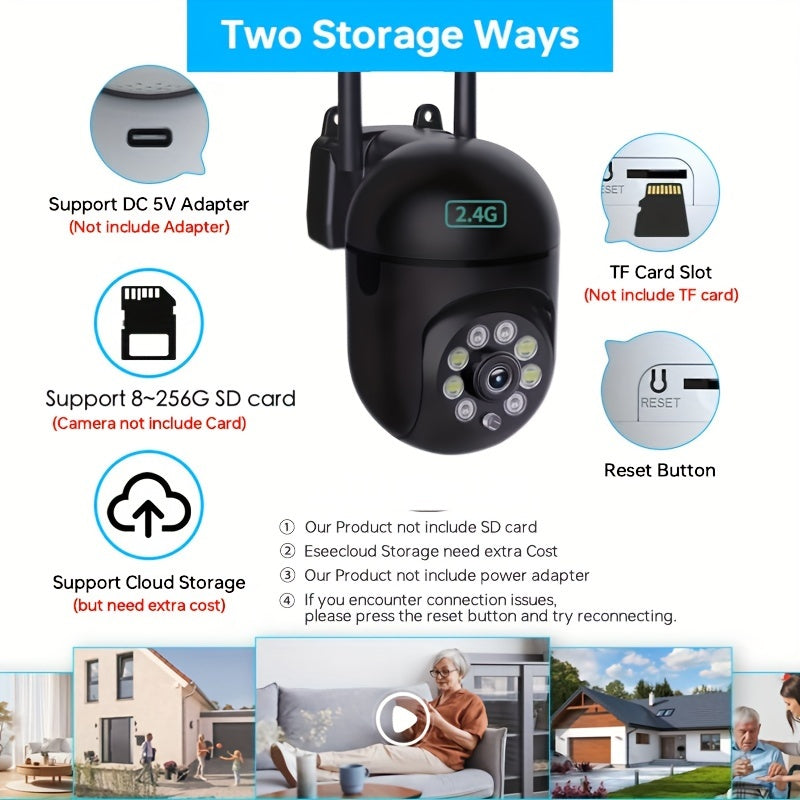 1080P HD WiFi Security Camera with Pan-Tilt 355° Two-Way Audio Night Vision Remote Monitoring