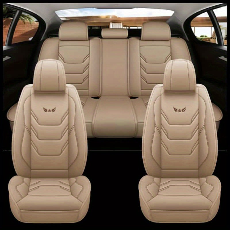 All-Season Premium PU Leather Car Seat Covers Universal Fit for Front and Rear