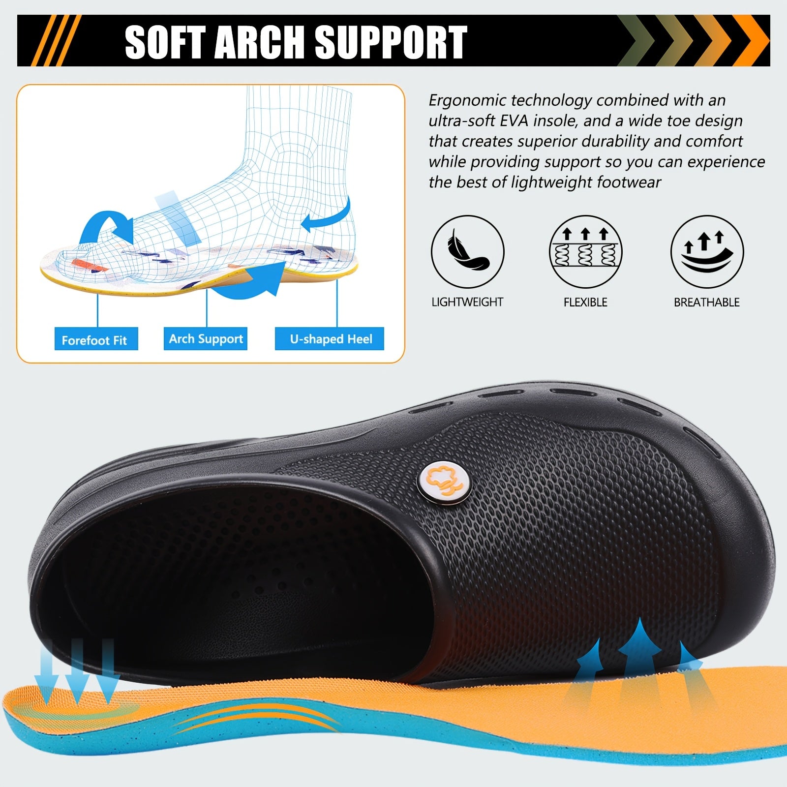 Unisex Eva Sandals Lightweight Non-Slip Quick-Dry Flip-Flops for Beach Pool