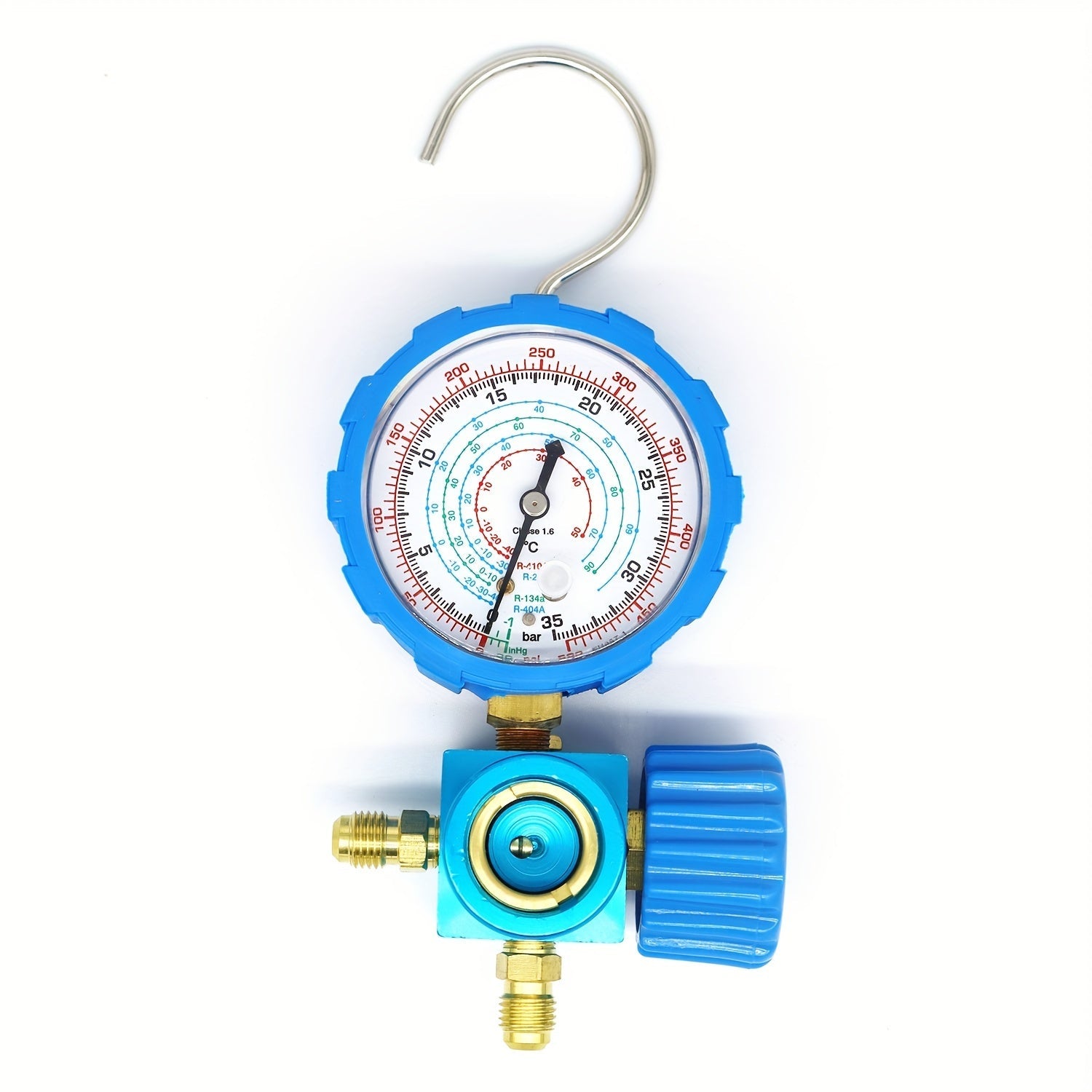 Three-Way Manifold Pressure Gauge Valve for R407C R22 R134a R404A Refrigerants