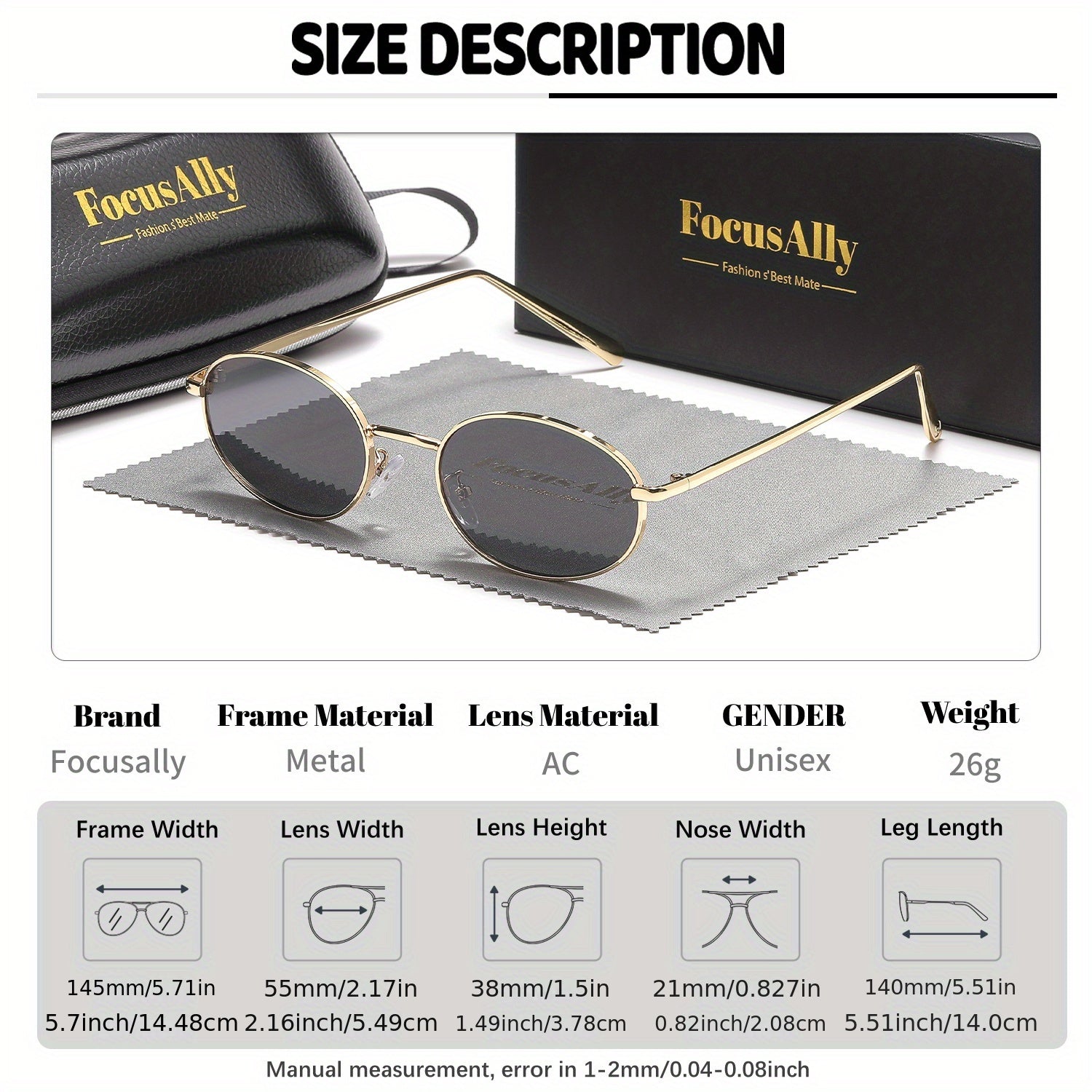 Retro Elliptical Punk Metal Fashion Glasses Unisex Decorative Eyeglasses