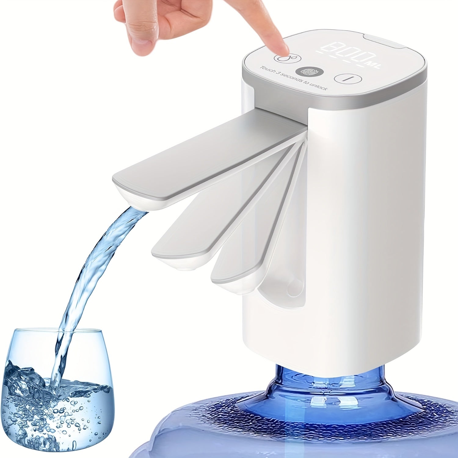 Портативный автоматический водораздатчик для бутылок объемом 18,93 л, зарядка через USB, для дома, офиса, кемпинга, путешествий