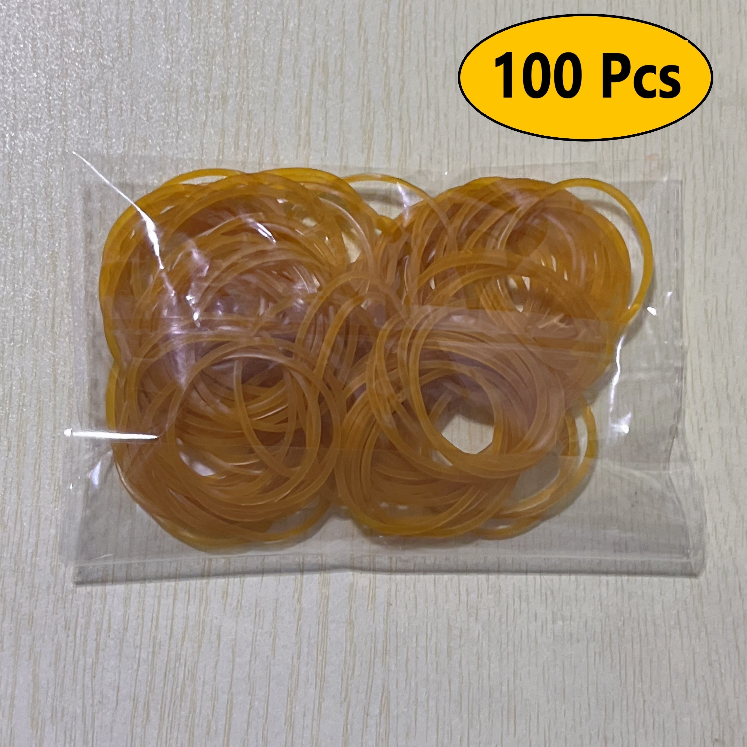 Yellow Rubber Bands 38mm Diameter Durable Natural Rubber Pack of 100 300 or 666