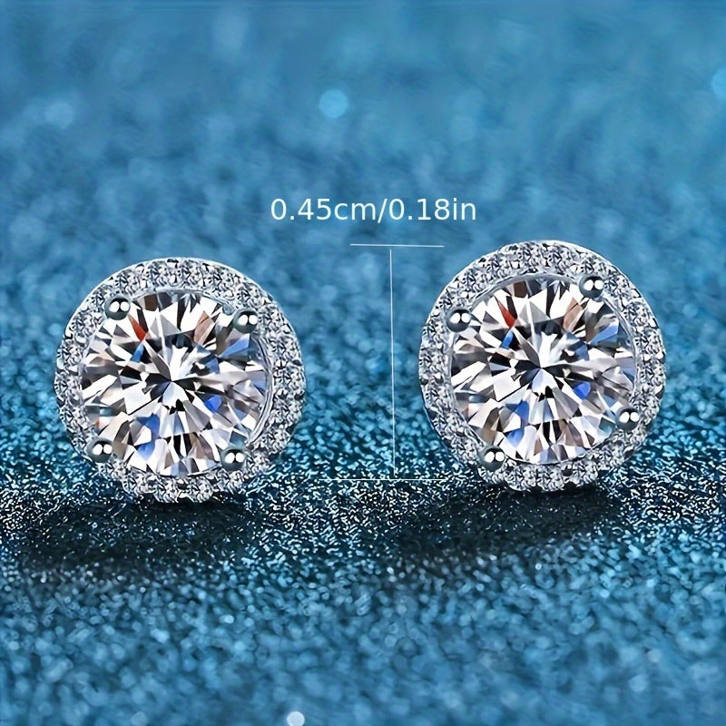 Sterling Silver Stud Earrings Cubic Zirconia for Women Gift