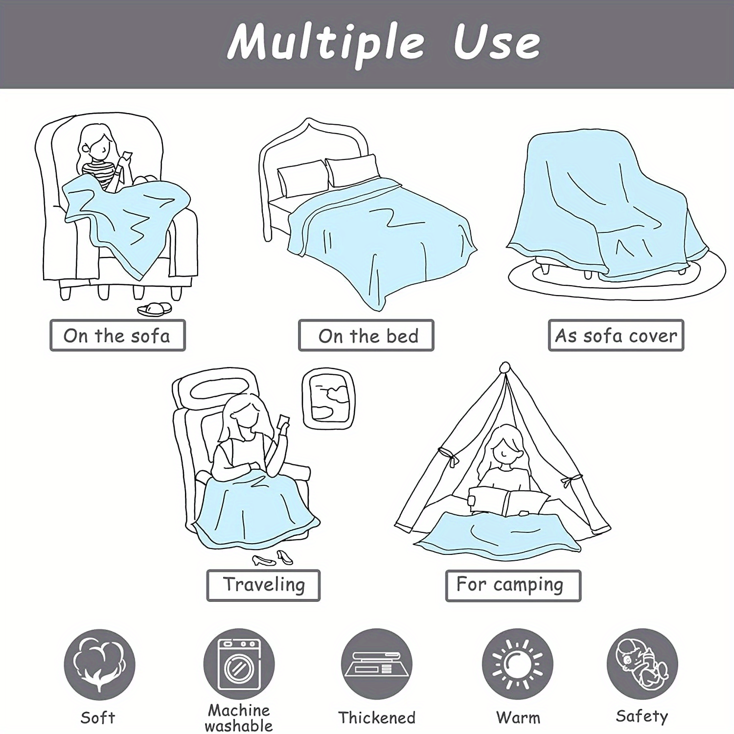 Personalized Photo Flannel Blanket with Digital Printing Soft Polyester Fleece All-Season Throw