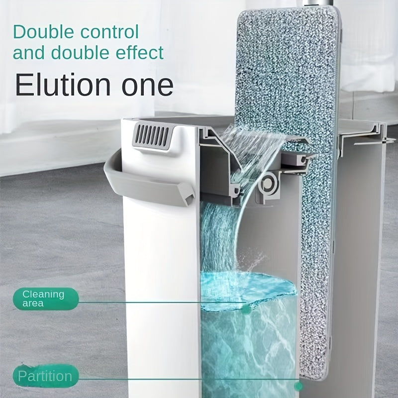 Spin Mop Bucket Set for Wet and Dry Cleaning, Durable Stainless Steel and Plastic