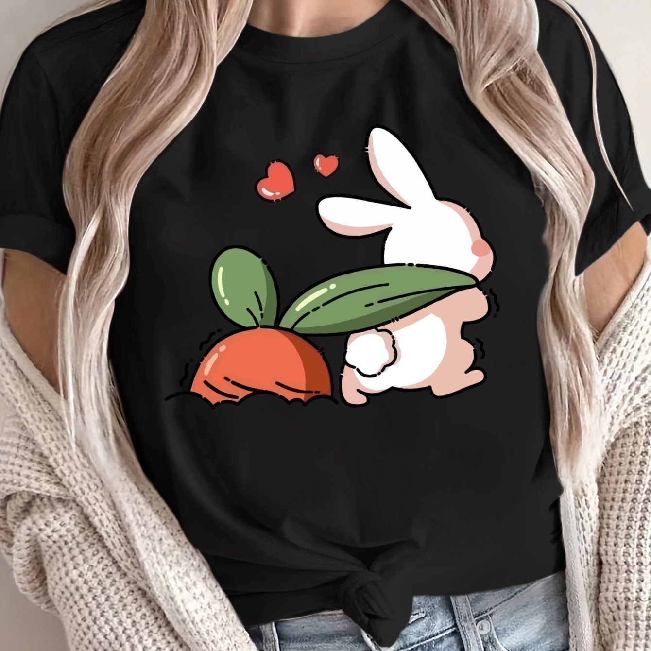 Women's Loose Large Size T-Shirt, Breathable Cotton, Short Sleeve, Casual Spring Summer