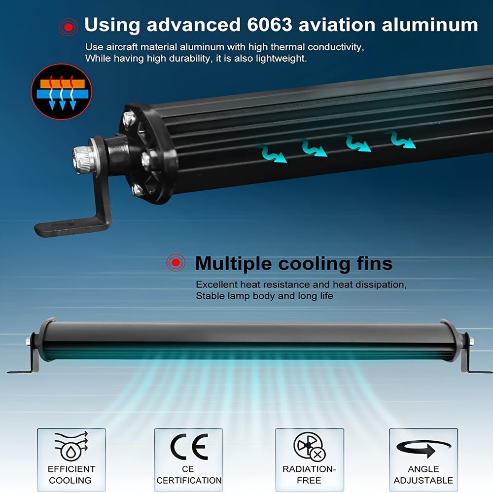 Barra de luz LED para todoterreno de 50.8cm, luz blanca y amarilla, foco y luz de inundación, lámpara de trabajo para coche ATV