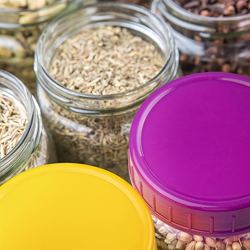 15 ta Mason Banka Qopqog'i, Silikon Halqalar bilan, Oqib ketmaydigan, Keng va Oddiy Og'iz