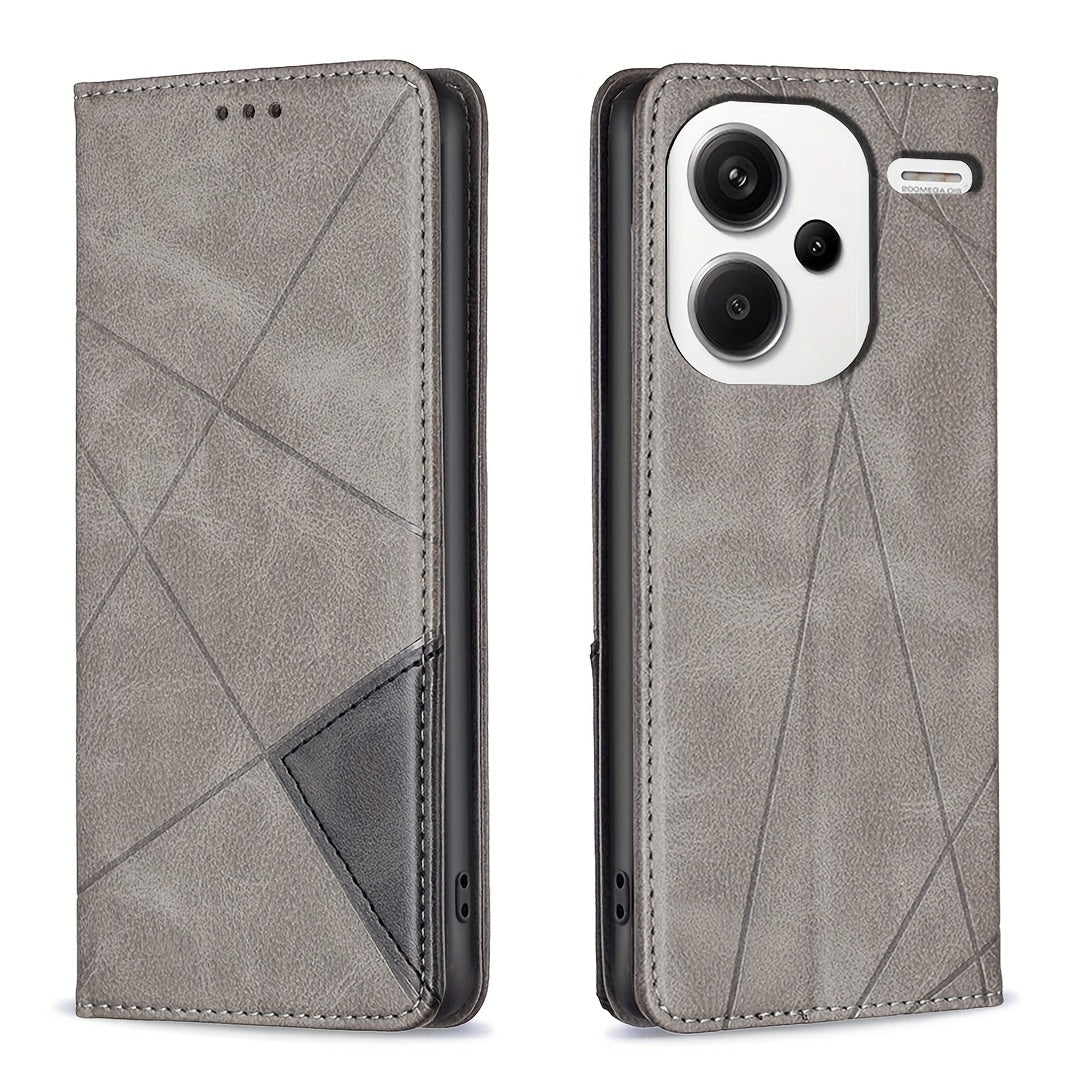 Mobile Phone Case for Xiaomi Redmi Note 13 Pro 5G with Magnetic Closure Stand Wallet Card Slot