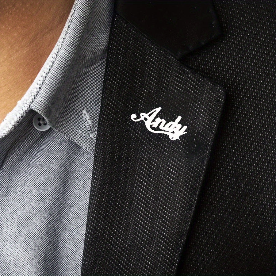 Personalized Stainless Steel Name Brooch for Women Letter Pin Gift Jewelry