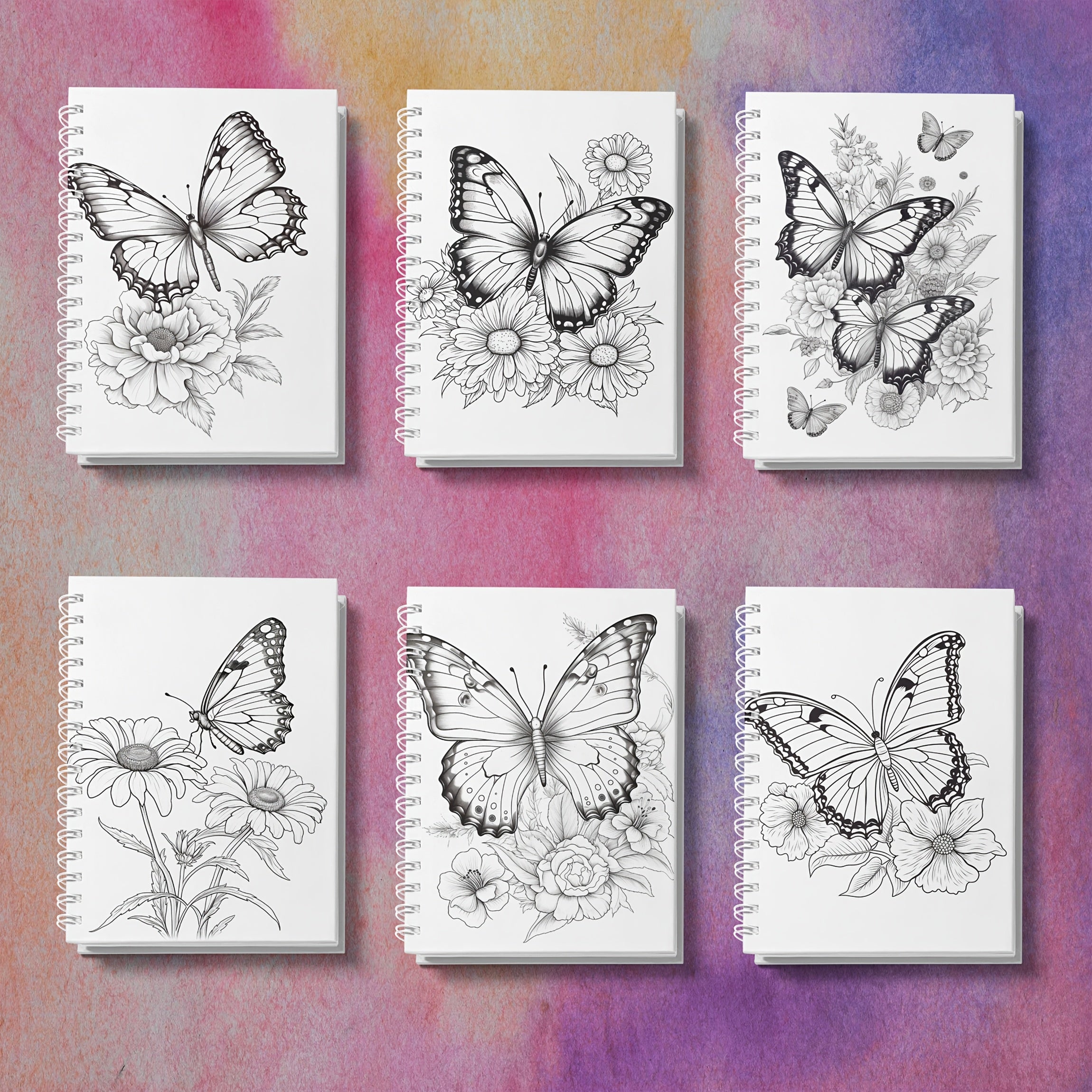 Adult Coloring Book Butterfly Garden Relaxation and De-Stress Art Therapy