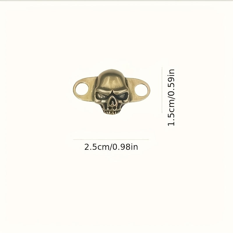 Unisex Copper Shoelace Buckles Skull Pattern Retro Bronze DIY Accessories Pair