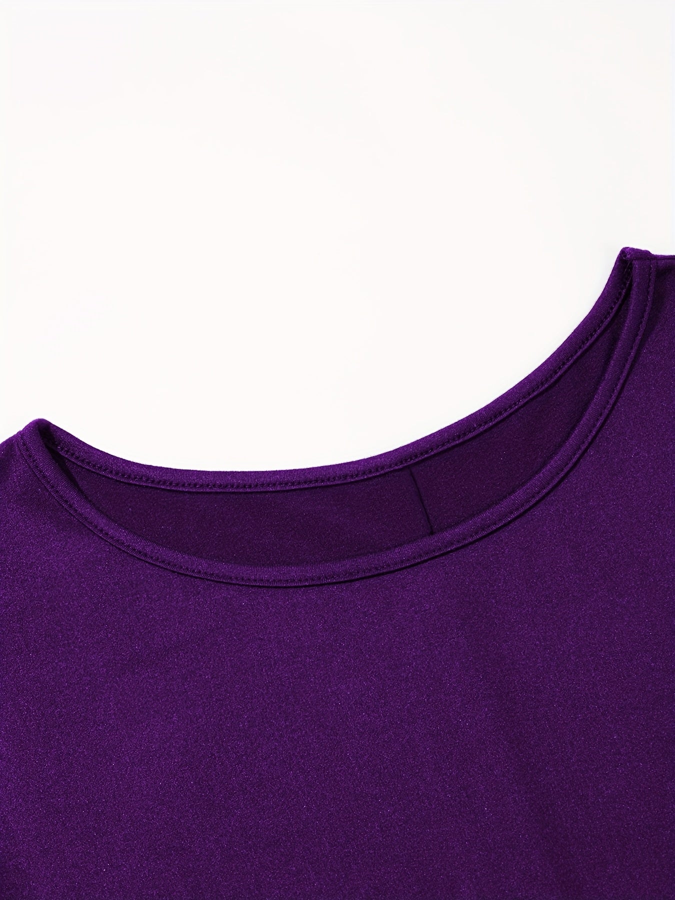 Plus o'lchamli uzun ko'ylakli ayollar uchun polyester zaytun yashil kruj bo'yinli futbolka