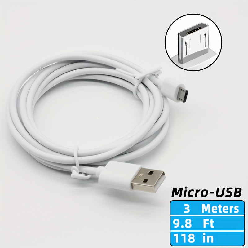 Micro-USB Power Cable for Security Cameras 5V No Battery Needed