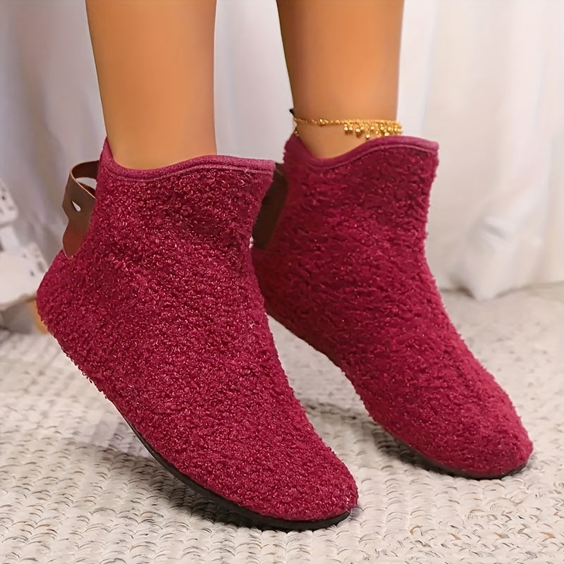 Женские зимние тапочки Тёплые домашние обувь противоскользящие уютные тёплые черные, коричневые, белые, мароновые