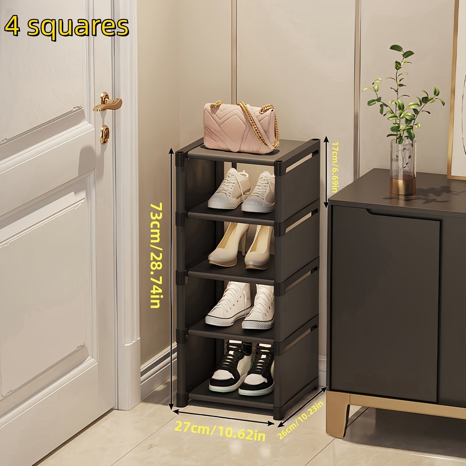 Multi-Tier Fabric Shoe Rack with Metal Frame Space-Saving Storage for Entryway Bedroom Hallway