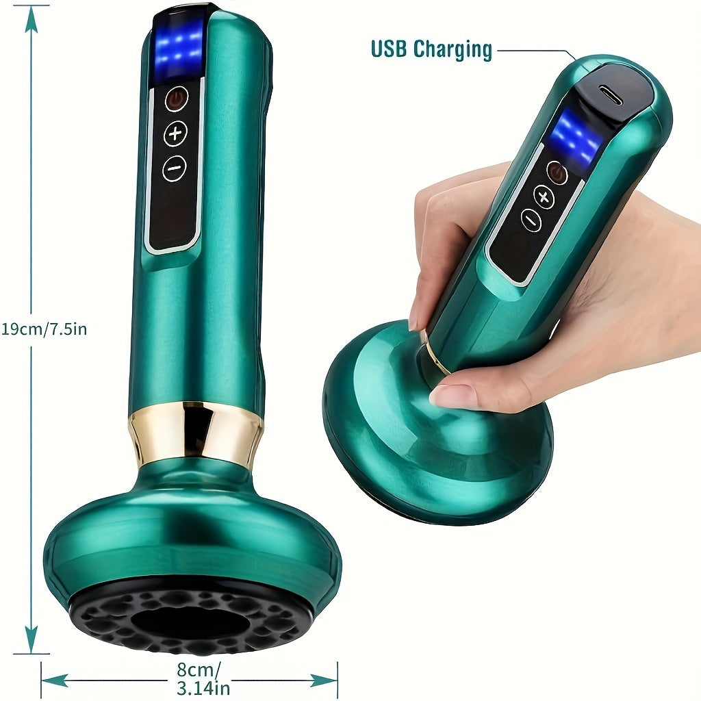 USB Rechargeable Cupping Massager with 6 Levels Body Gua Sha Scraping