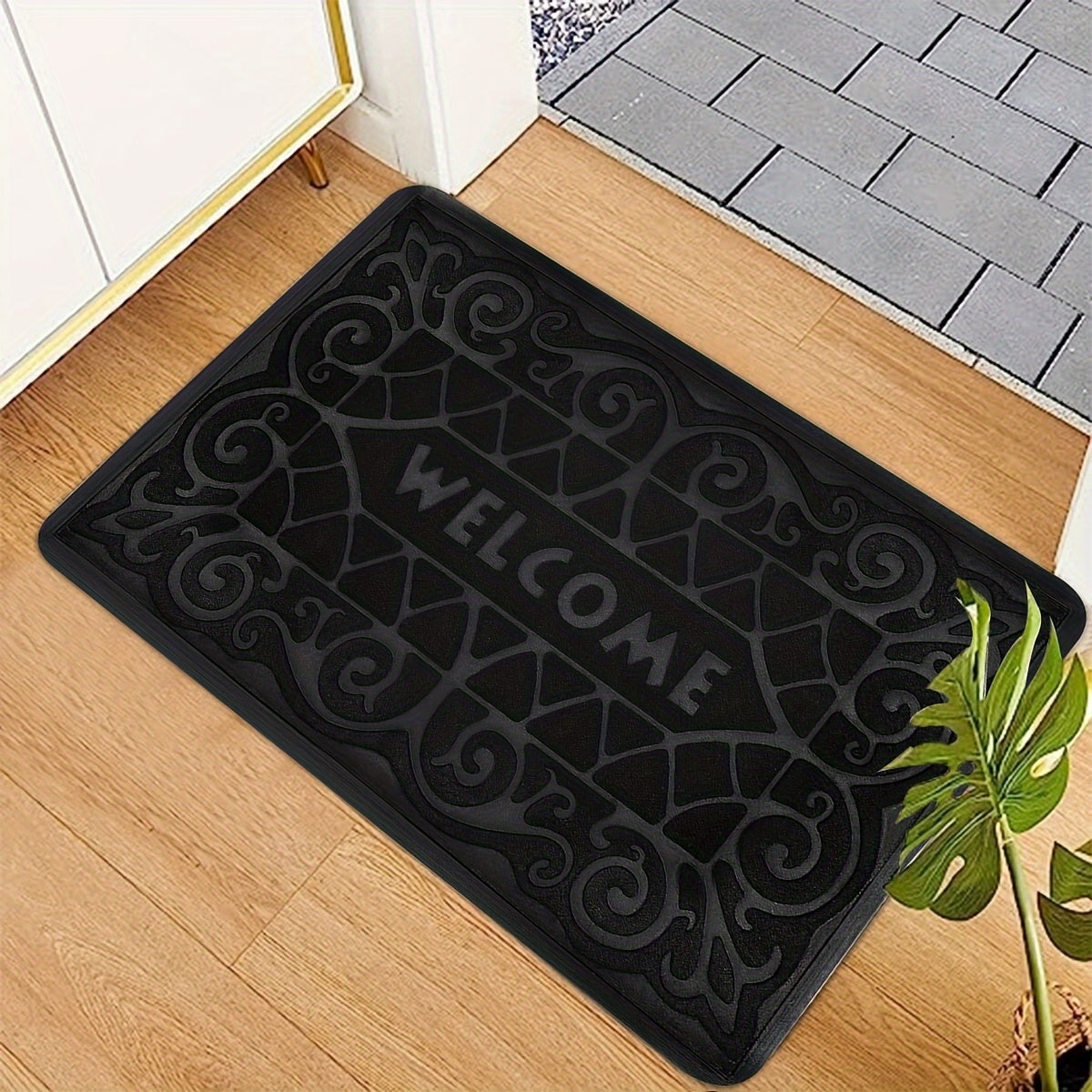Rectangular Indoor Outdoor Doormat with Anti-Slip Backing and Dirt Resistance
