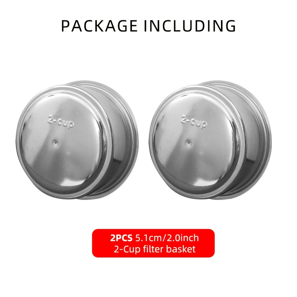 Espresso Filtr Savati - Ikki Qavatli Paslanmaydigan Po'lat, 51mm, Pressizlangan Puk Ekrani bilan. Gourmet Qahva Pishirish uchun Ikki Qavatli Portafilter O'rnini Bosuvchi.