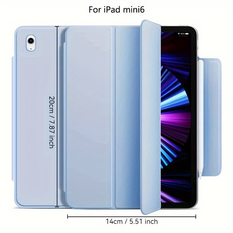 iPad Mini 6, Air 4/5, Pro 11 2022, Air 6 11inch 2024 uchun sun'iy charm aqlli qop. Qalam ushlagichi, kuchli magnit yopilishi va ultra ingichka dizayni bilan egiluvchan qattiq qopqoqni o'z ichiga oladi.