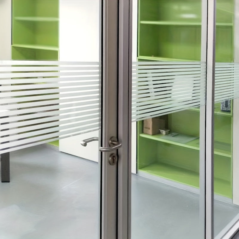 Frosted Striped Glass Window Film for Privacy Sunshade Insulation Reusable