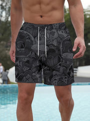 Men's Summer Beach Shorts Polyester Spandex Regular Fit Pockets Sports Style