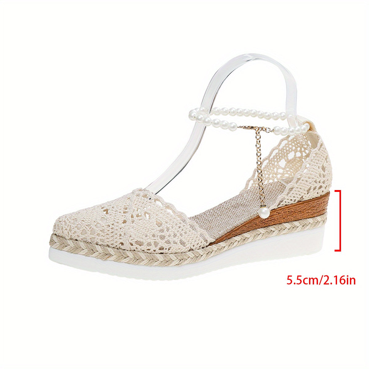 Women's Jute Wedge Sandals with Pointed Toe and Cushioned Heel