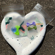 100 dona Frosted sovgʻa qadoqlash sumkasi, fern bargi va gul naqshli