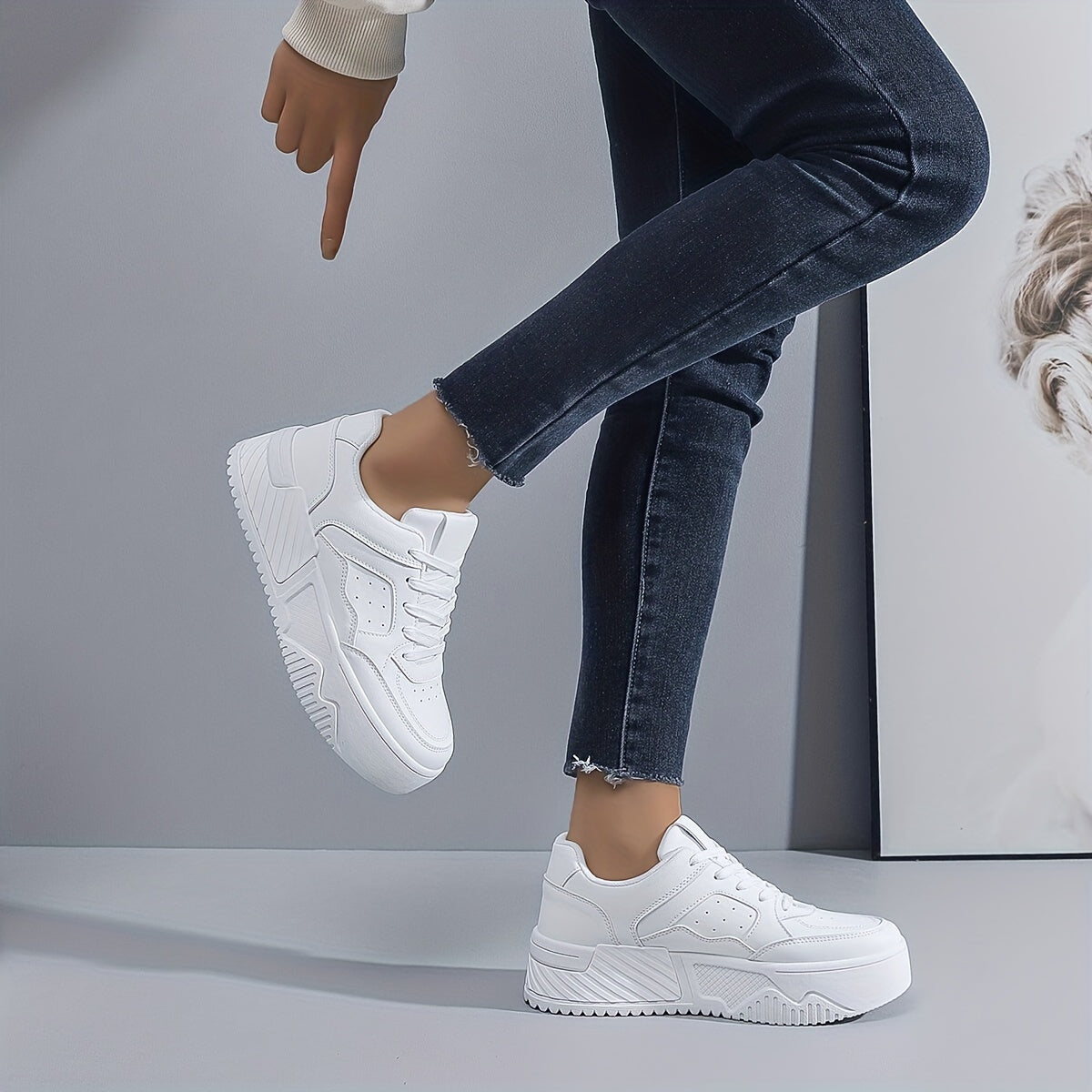 Women's Casual Sneakers Multicolor Low-Top Lace-Up Shoes Rubber Sole
