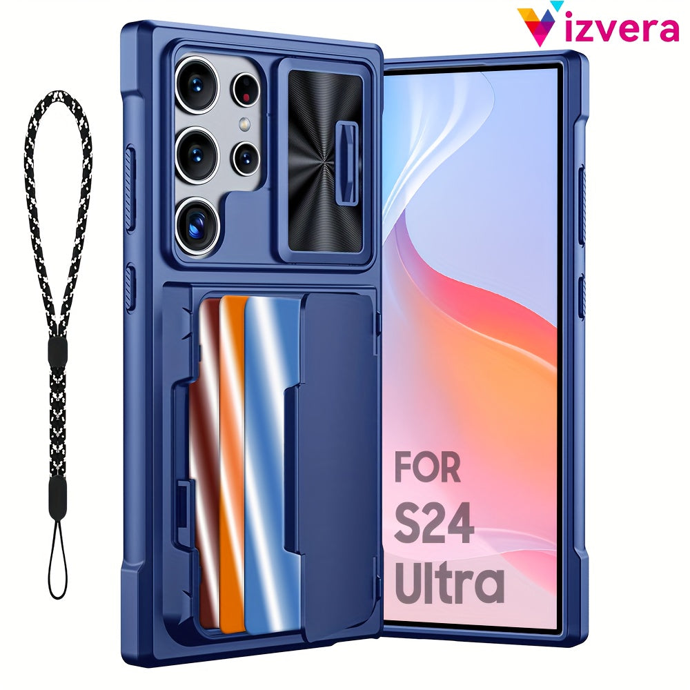 Samsung Galaxy S24 Ultra Wallet Case with RFID Blocking Card Holder and Kickstand