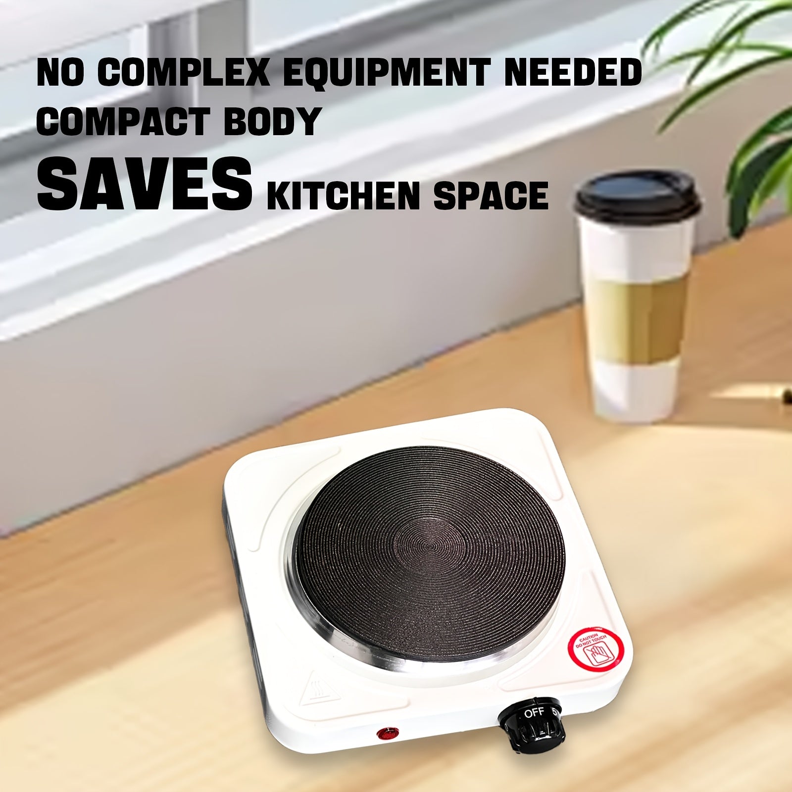 Small electric stove with coffee maker tea kettle iron construction European plug portable