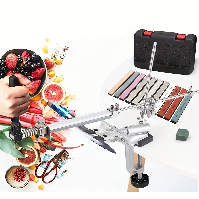 Pichoqni qirqish uchun professional maydalagich bilan pichoqni, qaychi va whetstone-ni qirqish uchun pichoqni qirqish to'plami.