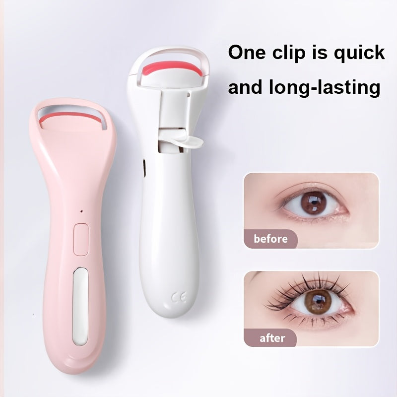 Portable USB Rechargeable Electric Eyelash Curler with Sunflower Effect for Women