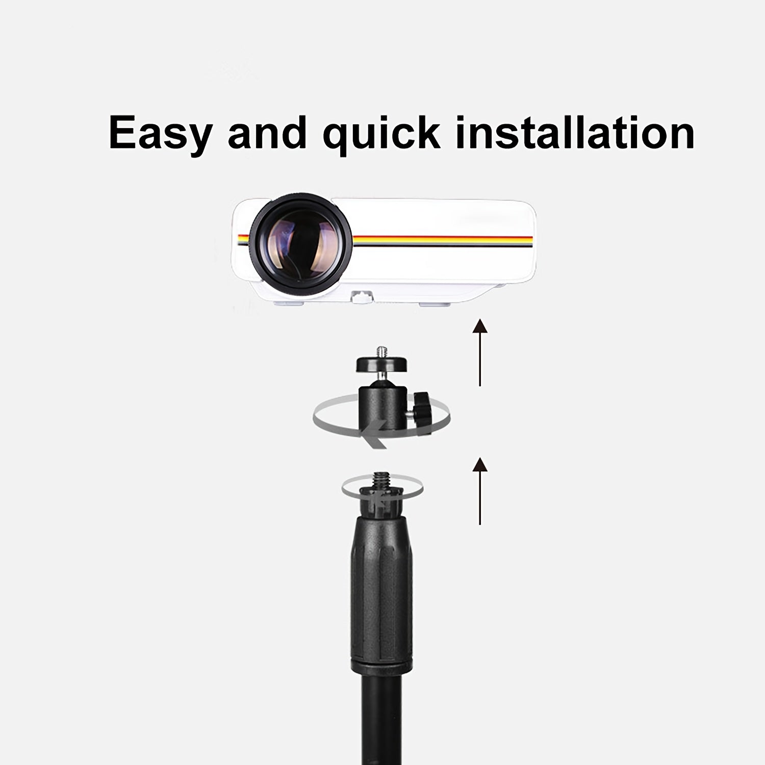 Mini Projector Tripod Stand with Adjustable Floor Height and 360° Rotating Ball Head