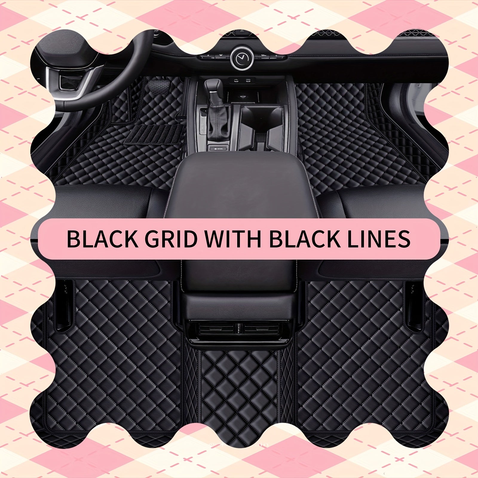 Car Floor Mats Three-Piece Set Leather Non-Slip All-Season Compatible with Left-Hand Drive