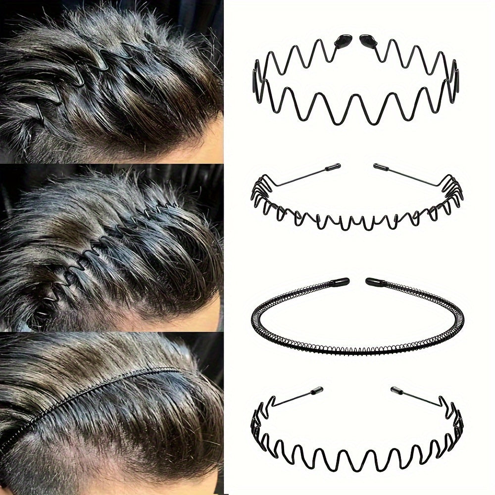 Adjustable Black Metal Hair Clips for Face Washing and Mask Wearing