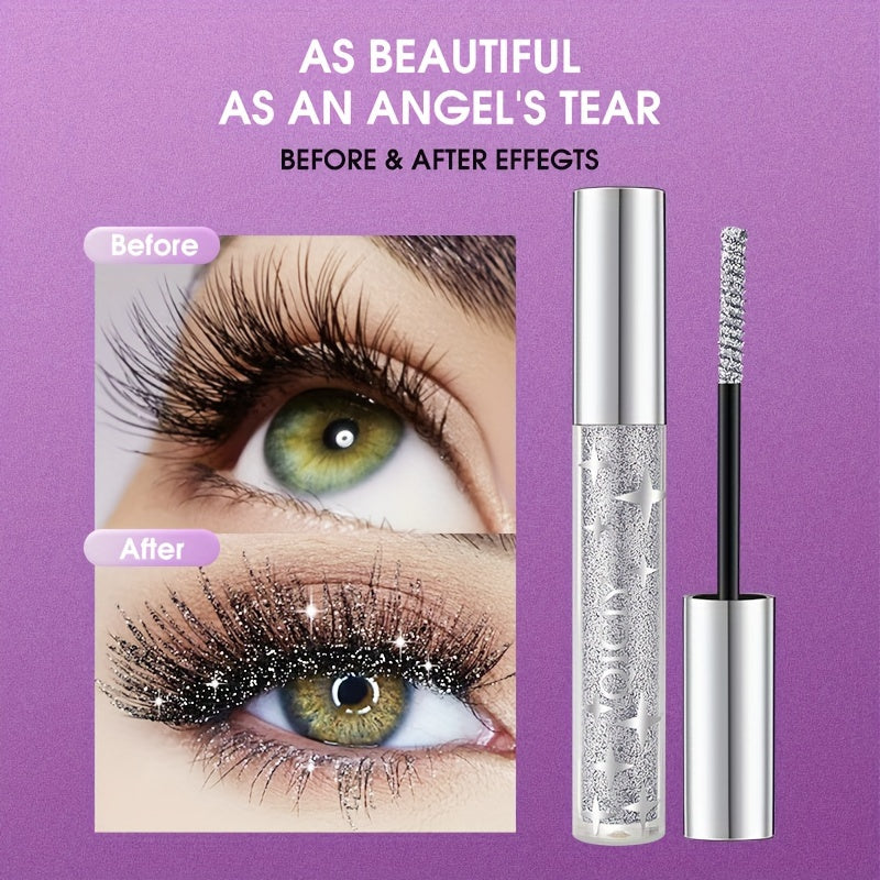 Waterproof Smudge-Proof Volumizing Mascara with Glitter Effects for Long-Lasting Lashes