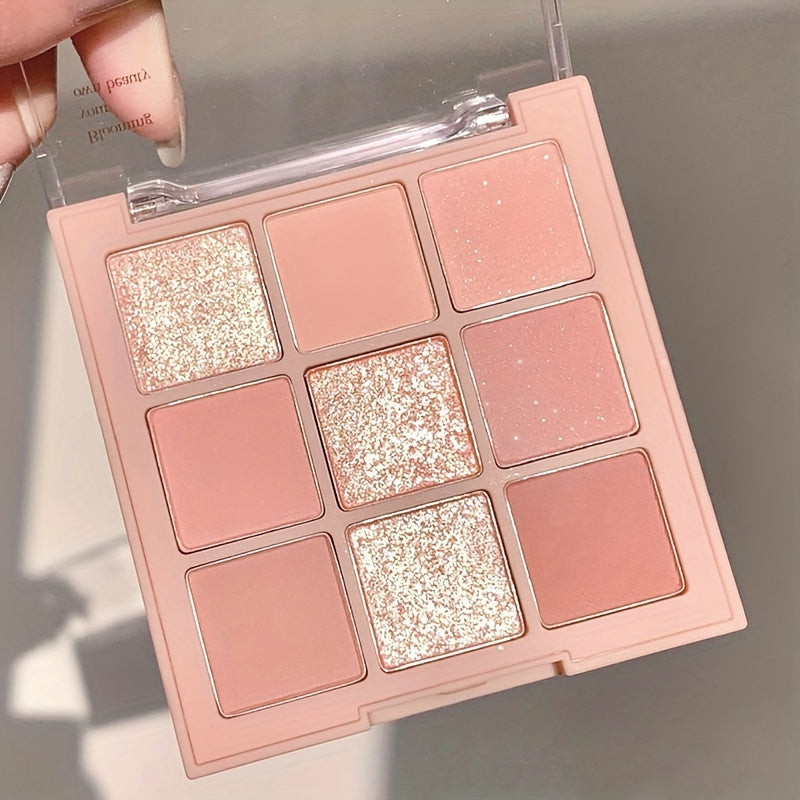 Ayollarlar uchun pushti ko‘zoynak palitrasi, 9 ta rang, mat, shaffof, talksiz, coral, nude