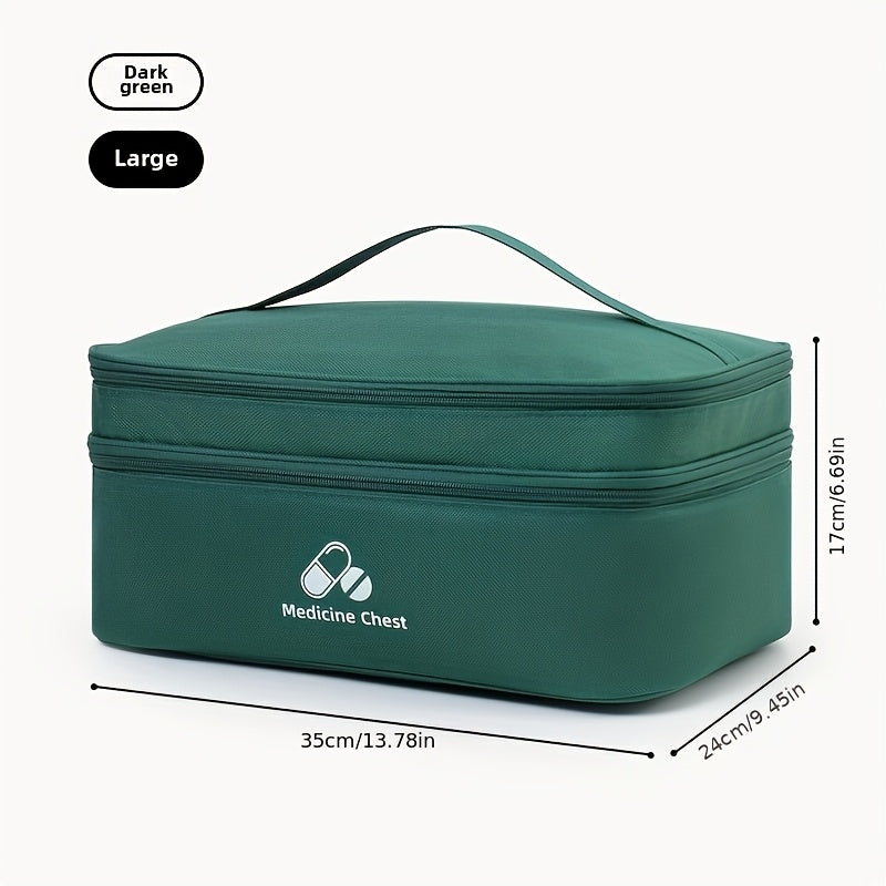 Unisex Nylon Large Capacity Medicine Storage Bag with Zipper Dustproof