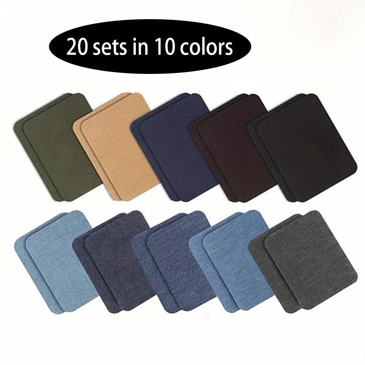 Denim Repair Patches Rectangle Iron-On for Jeans Clothing Jackets Backpacks Hats