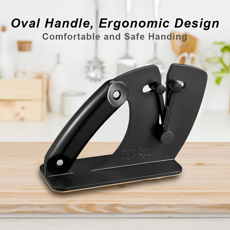 Ergonomic Knife Sharpener Auto-Adjust Tungsten Carbide Non-Slip Grip